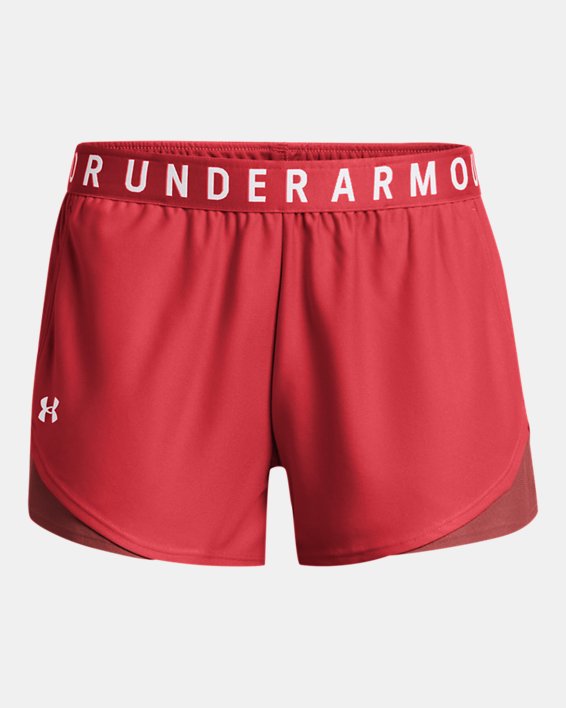 女士UA Play Up Shorts 3.0短褲 in Red image number 4